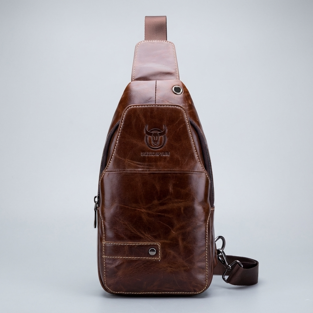 Men’s Leather Sling Bag – Professional Commute