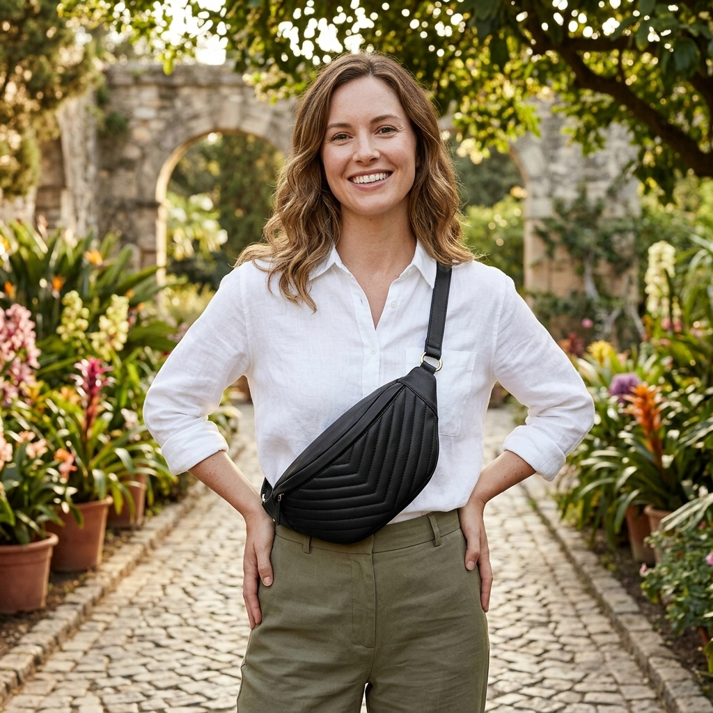 Soft Embroidered Lambskin Waist Bag for Women