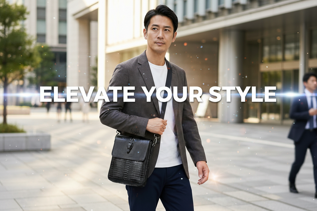 Men’s Croc-Embossed Leather Sling Bag – Modern Everyday Carry