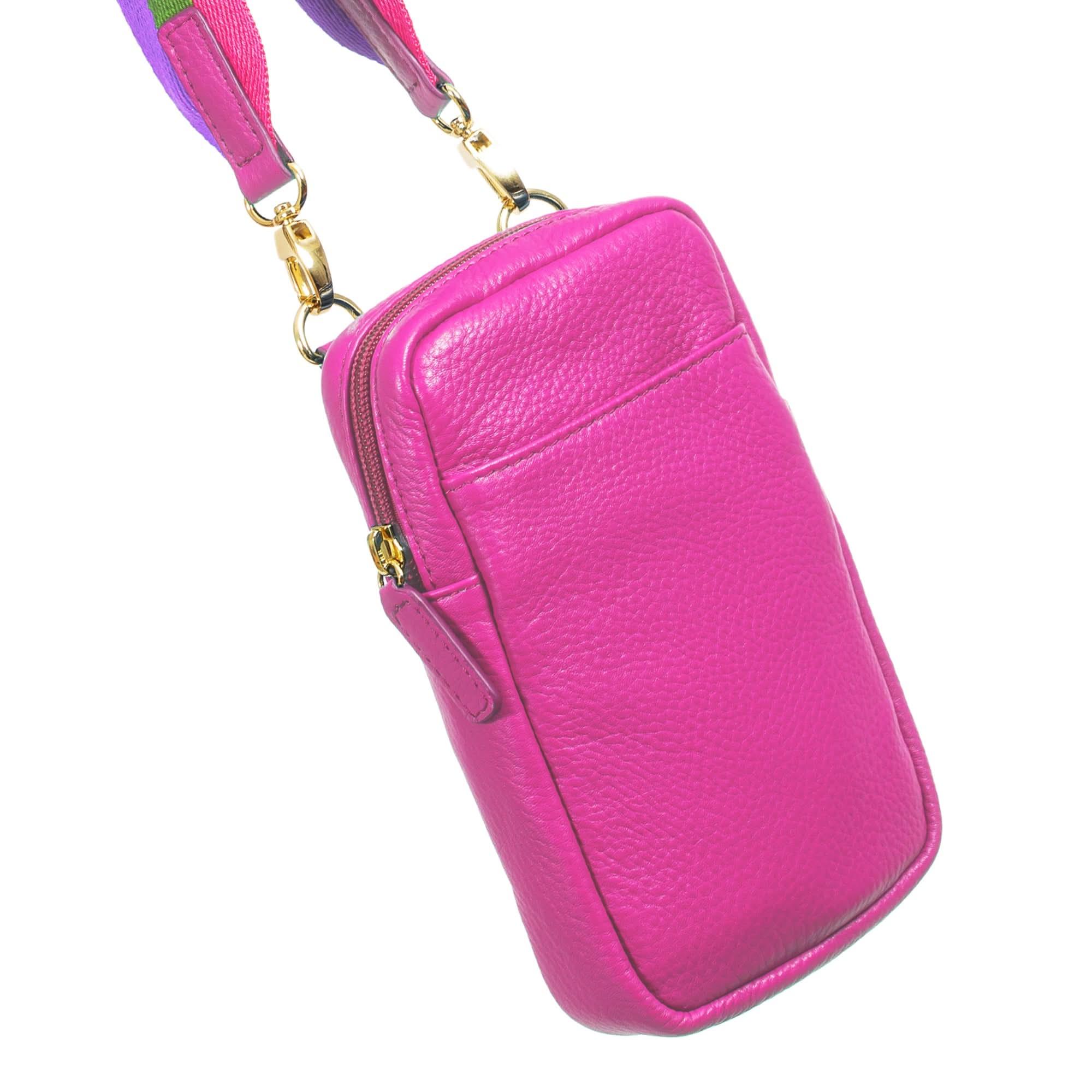 Full-Grain Leather Phone Crossbody Bag – Sophia Phone Wallet Pouch