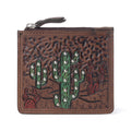 Myra Briar Creek Handtooled Leather Credit Card Holder in Sage Tan