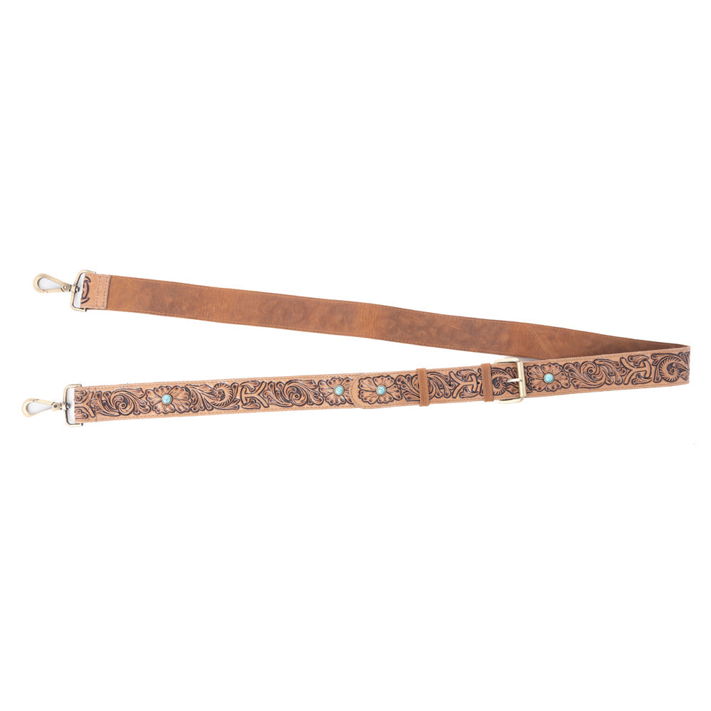 Myra Yellowstone Tawny Ridge Handtooled Hairon Concealed Carry Bag in Ivory Mocha