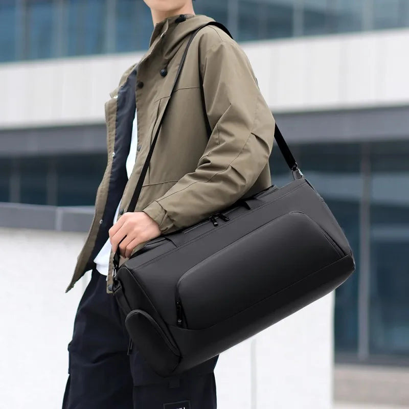 Large Capacity Gym & Travel Duffel Bag ｜ Multi-Compartment Shoe Storage ｜ Premium PU