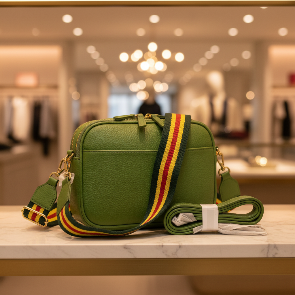 Sophia Full-Grain Leather Crossbody Bag – Double-Zip Travel & Everyday Purse