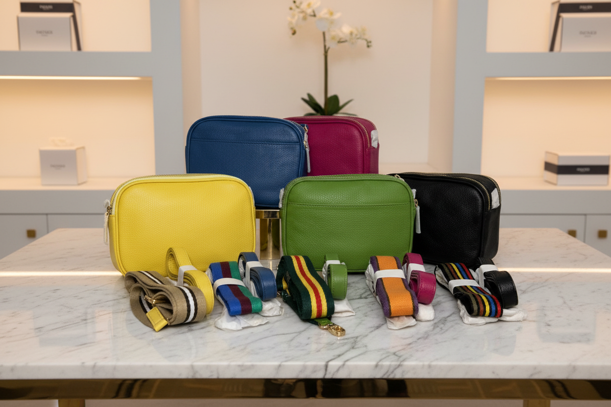 Sophia Full-Grain Leather Crossbody Bag – Double-Zip Travel & Everyday Purse
