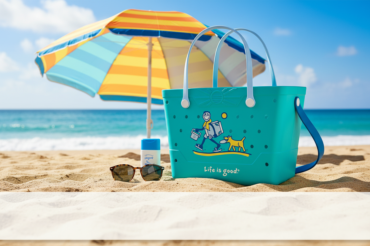 Life is Good Beachcomber Bag Teal Green