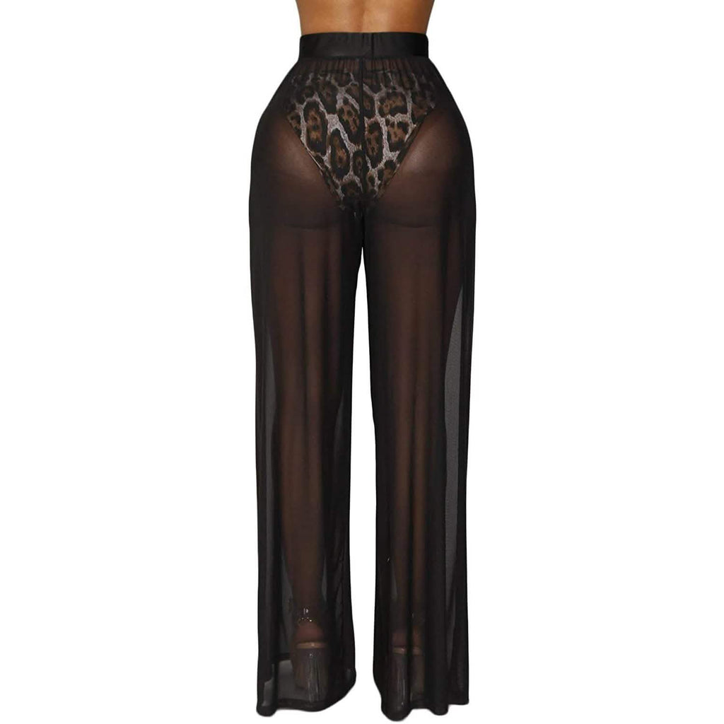 Awoscut Women See Through Sheer Mesh Pants