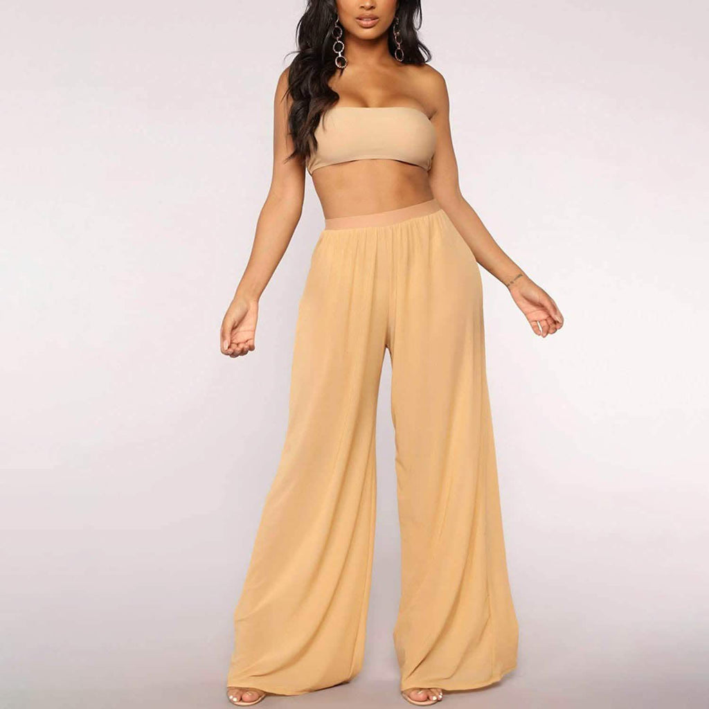 Awoscut Women See Through Sheer Mesh Pants