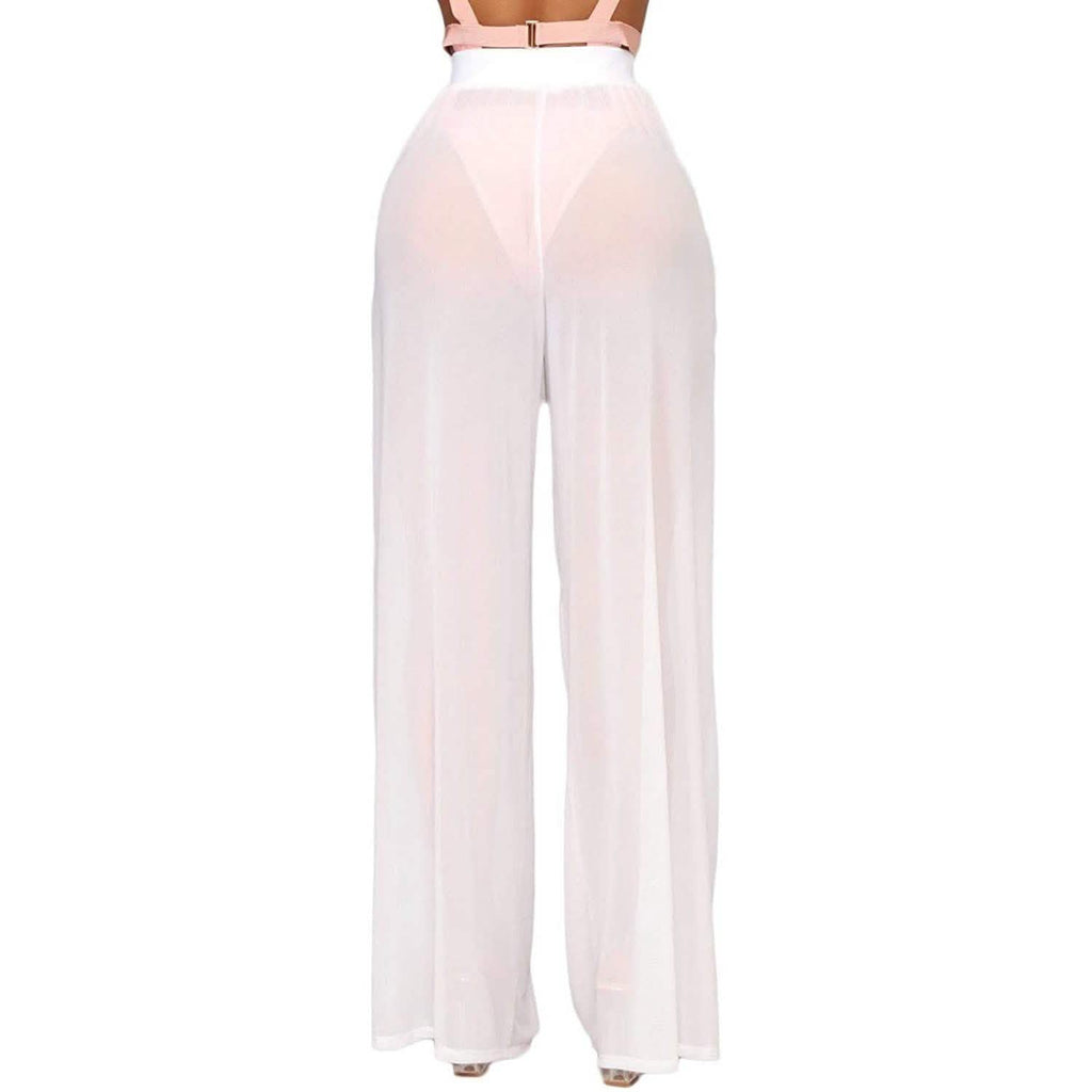 Awoscut Women See Through Sheer Mesh Pants