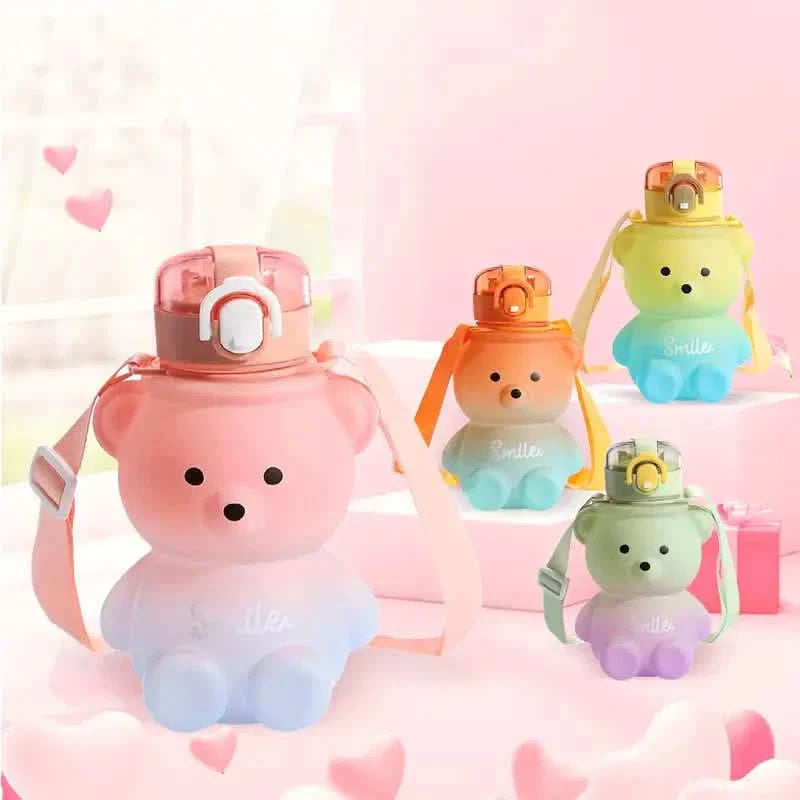 BPA-free Kawaii Bear Straw Water Bottle