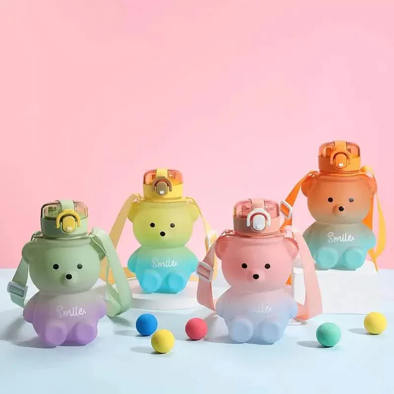 BPA-free Kawaii Bear Straw Water Bottle