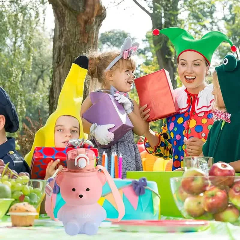 BPA-free Kawaii Bear Straw Water Bottle