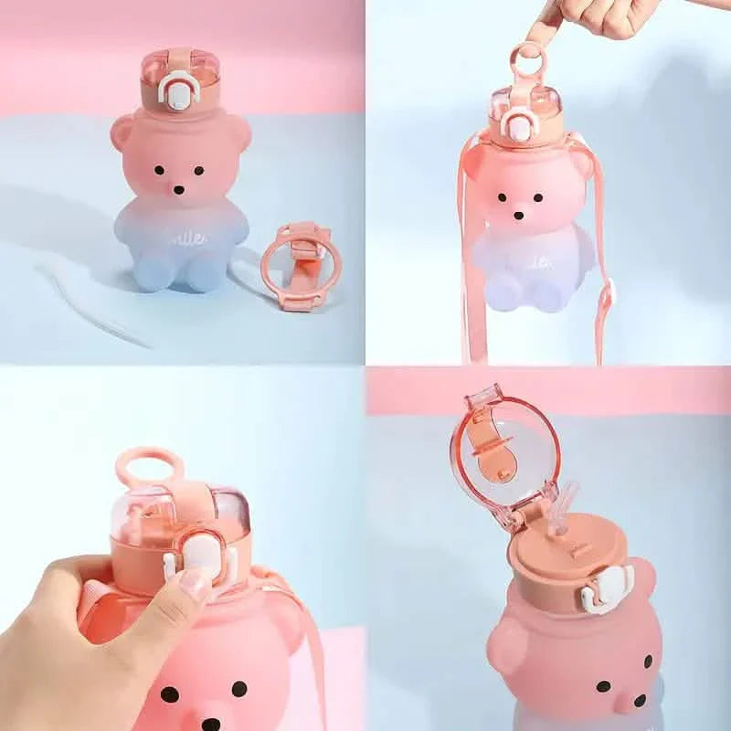 BPA-free Kawaii Bear Straw Water Bottle