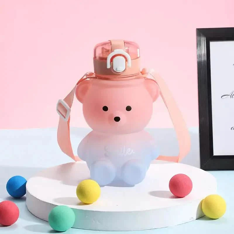 BPA-free Kawaii Bear Straw Water Bottle