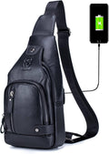 Men’s Leather Sling Bag – Secure Anti-Theft Classic Everyday