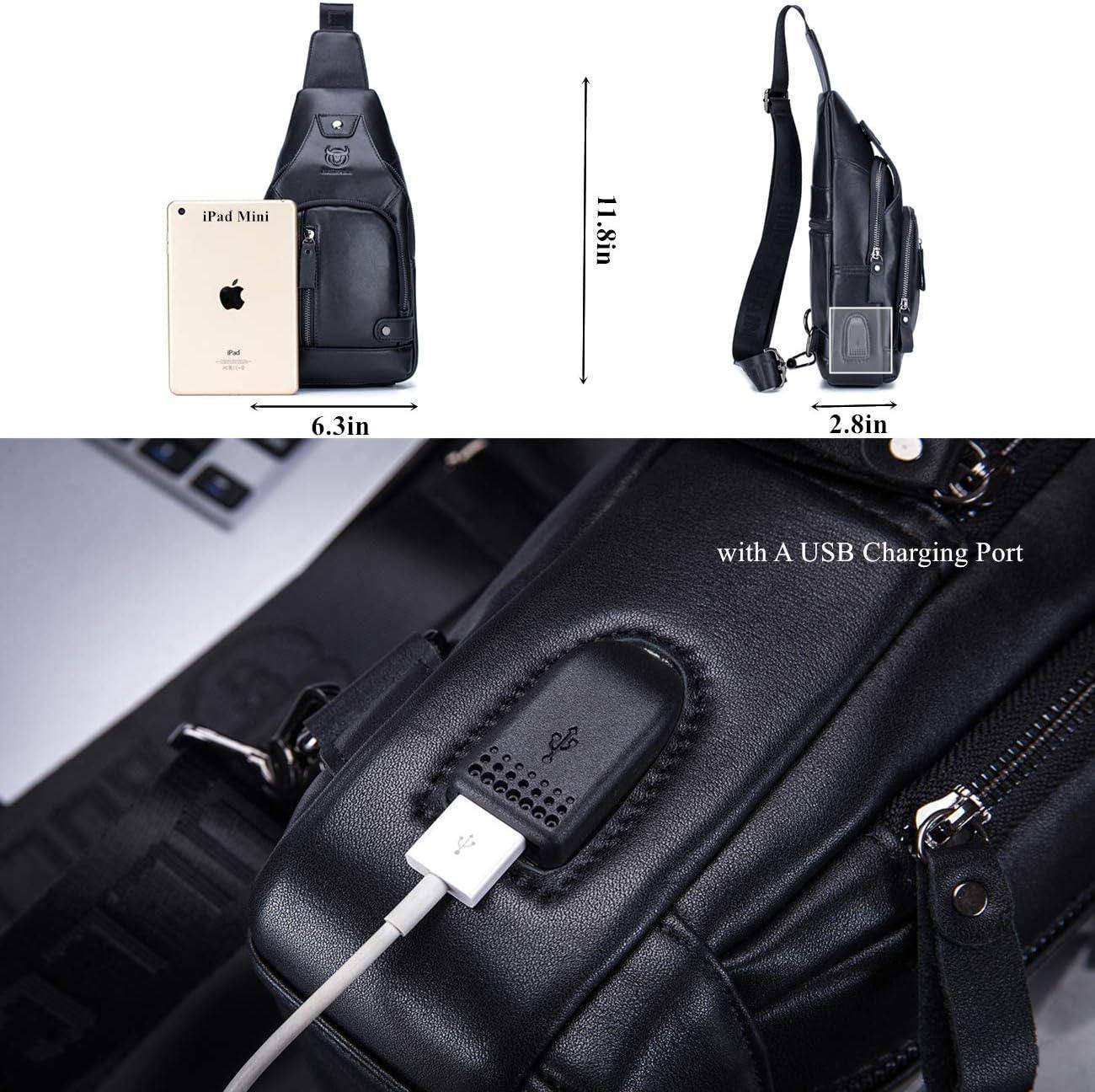 Men’s Leather Sling Bag – Secure Anti-Theft Classic Everyday