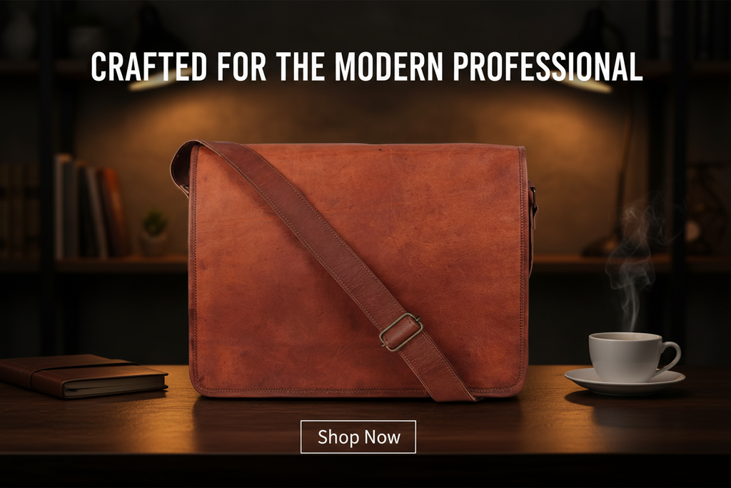 Men’s Leather Messenger Bag – 15.6 Laptop Ready