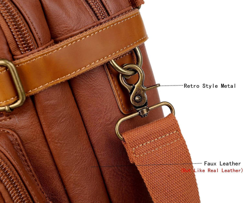 Men’s Leather Messenger Bag – Secure Anti-Theft Convertible Work