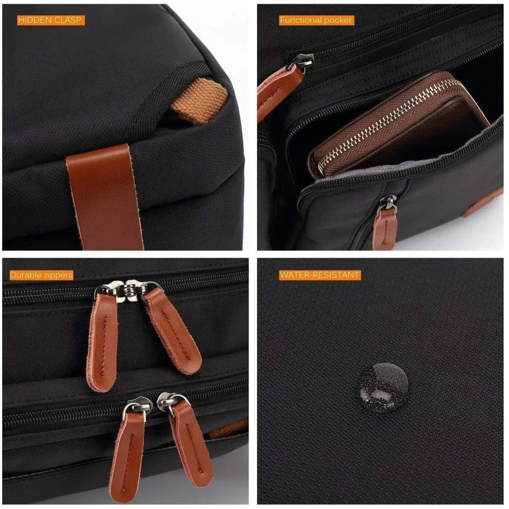 Men’s Oxford Messenger Bag – Convertible Work Laptop Ready