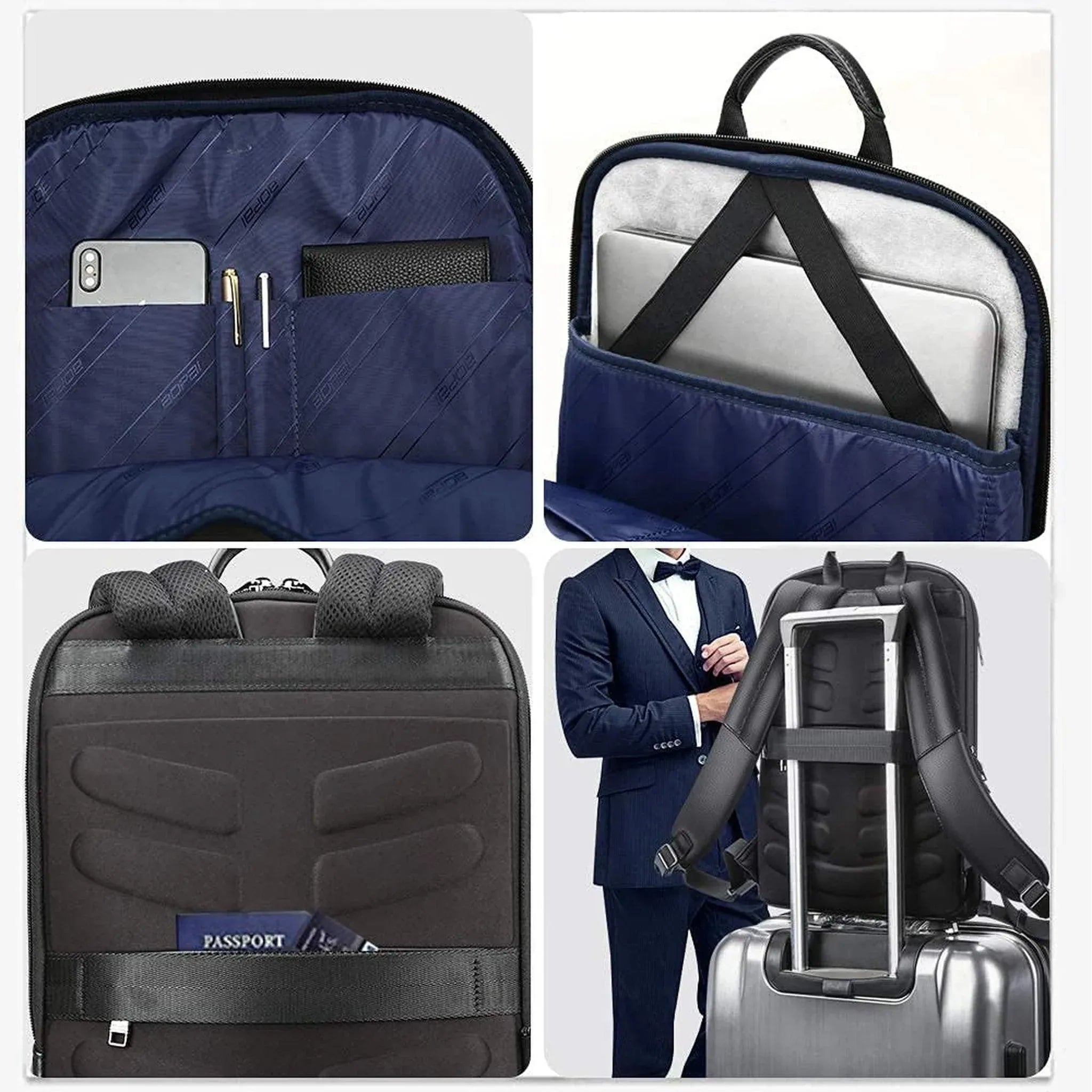 Men’s Leather Backpack – Secure Anti-Theft 15.6 Laptop Ready