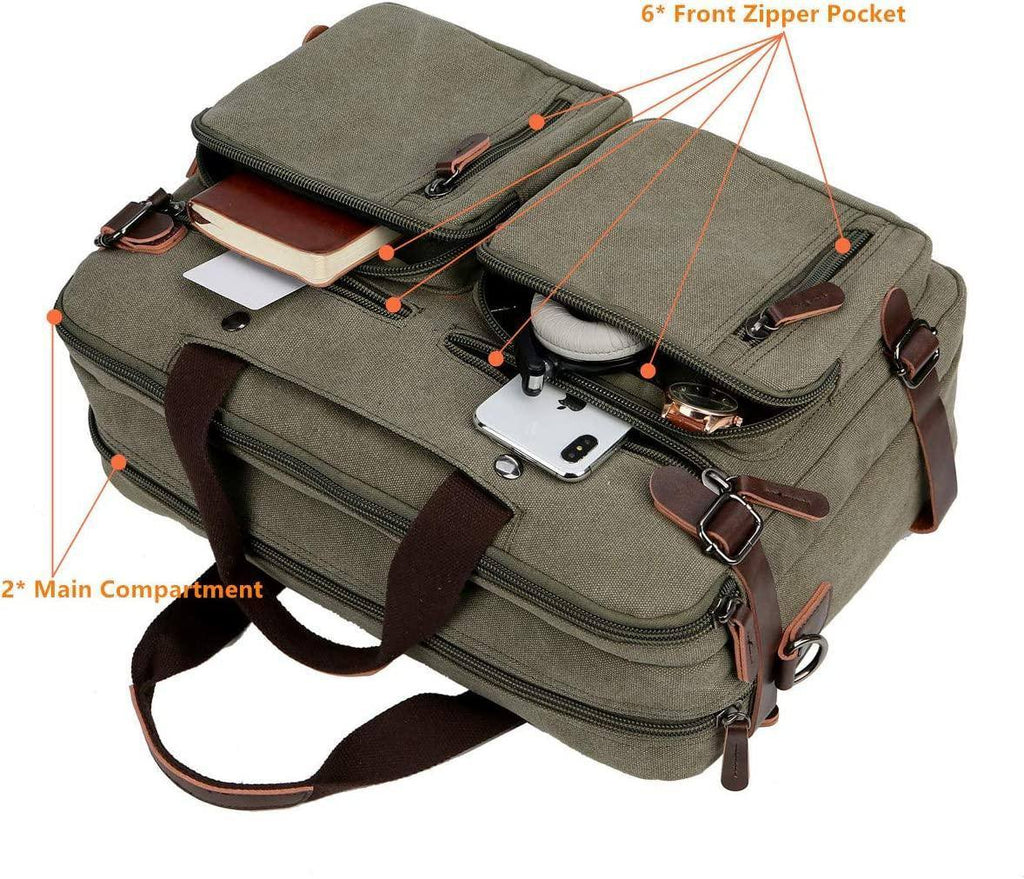 Men’s Messenger Bag – Convertible Work 17 Laptop Ready
