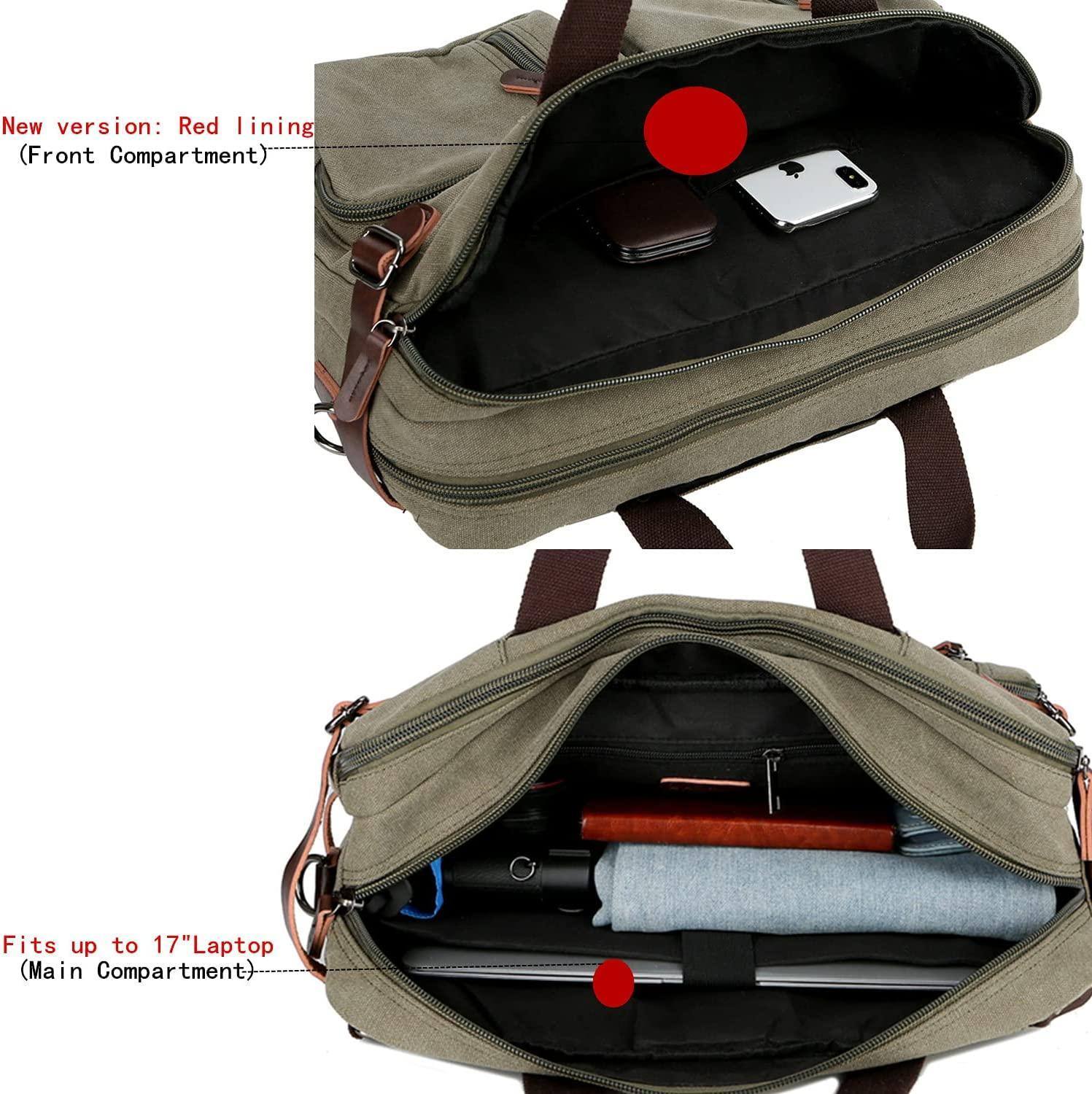 Men’s Messenger Bag – Convertible Work 17 Laptop Ready