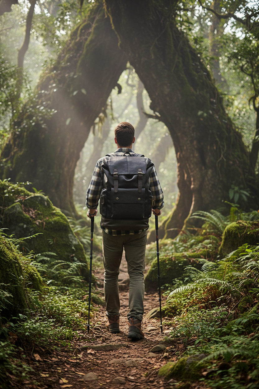 Men’s Leather Backpack – Water-Resistant Secure Anti-Theft