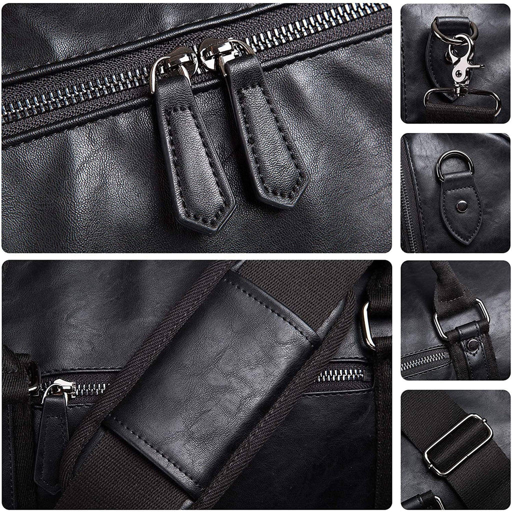Men’s Leather Duffel Bag – 52L Travel Weekend Ready