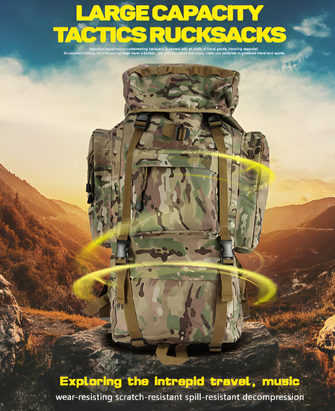 Waterproof 65L Large Capacity Tactical Backpack | Outdoor Sport Backpack | Hiking Backpack | Hunting Backpack