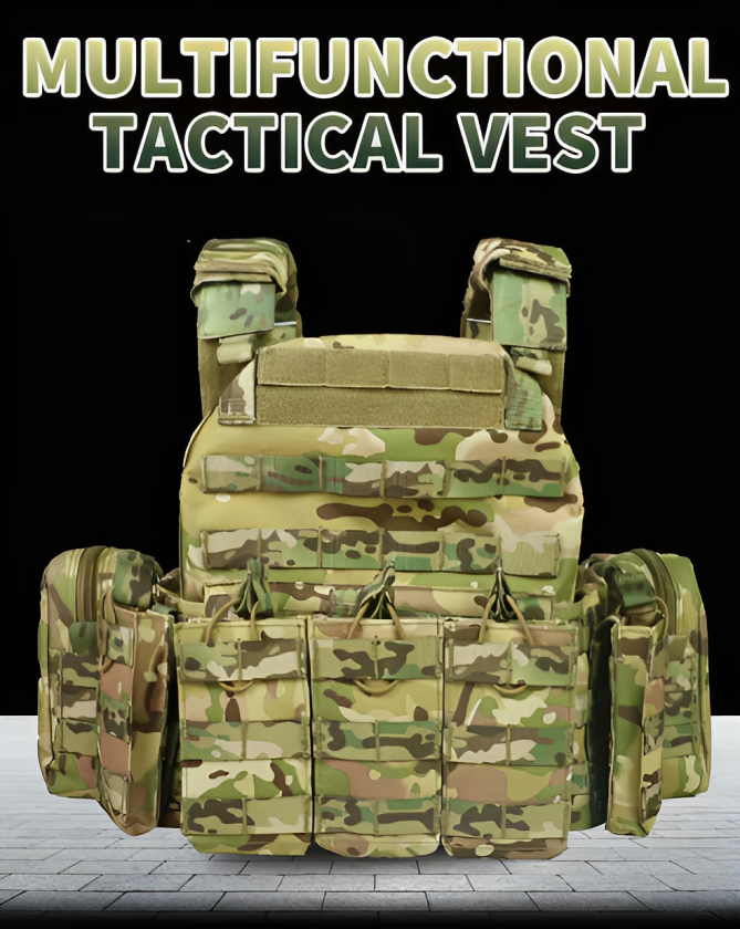 Chaleco Tactical Safety Molle with Pouches Plate Carrier Vest