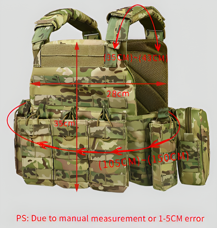 Chaleco Tactical Safety Molle with Pouches Plate Carrier Vest