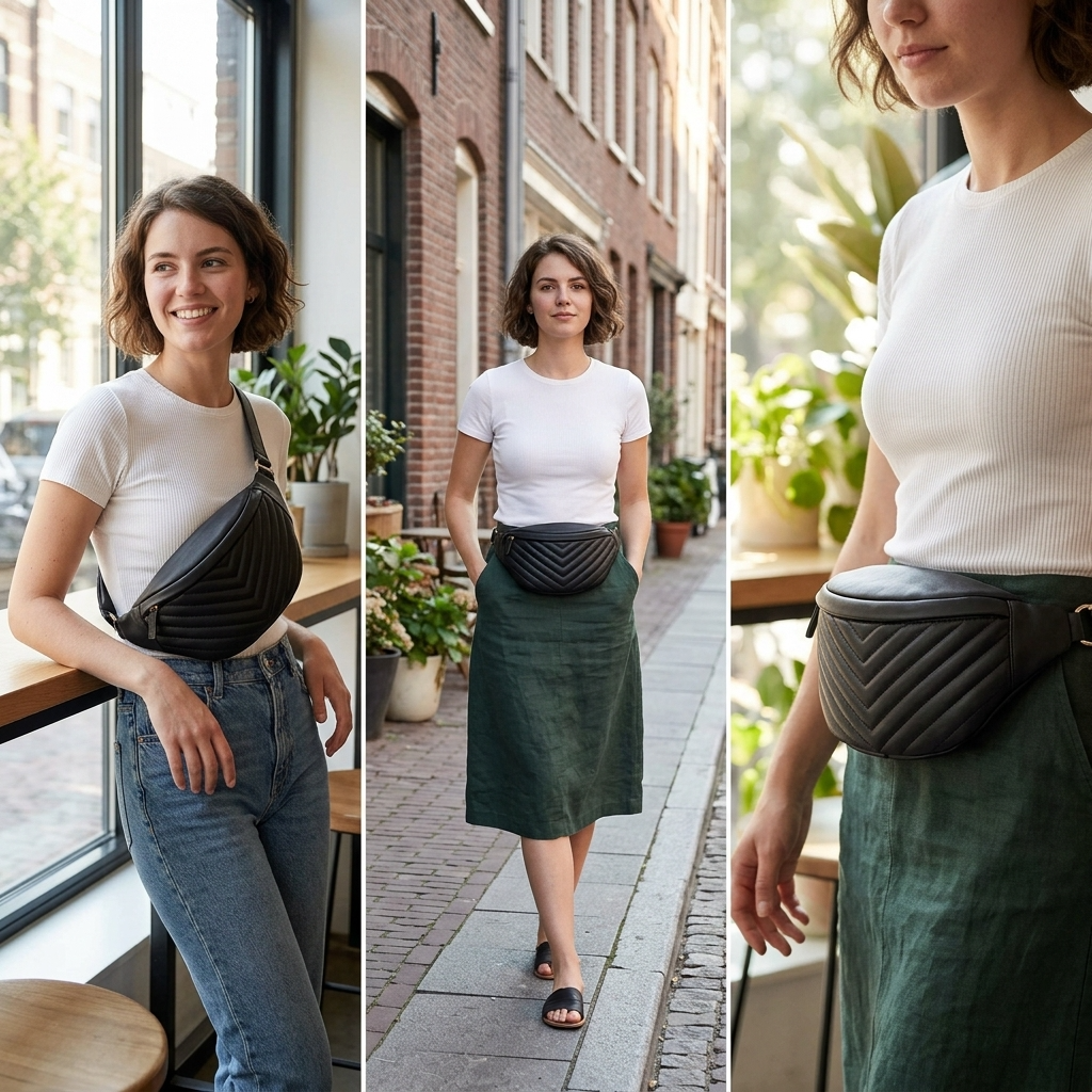 Soft Embroidered Lambskin Waist Bag for Women
