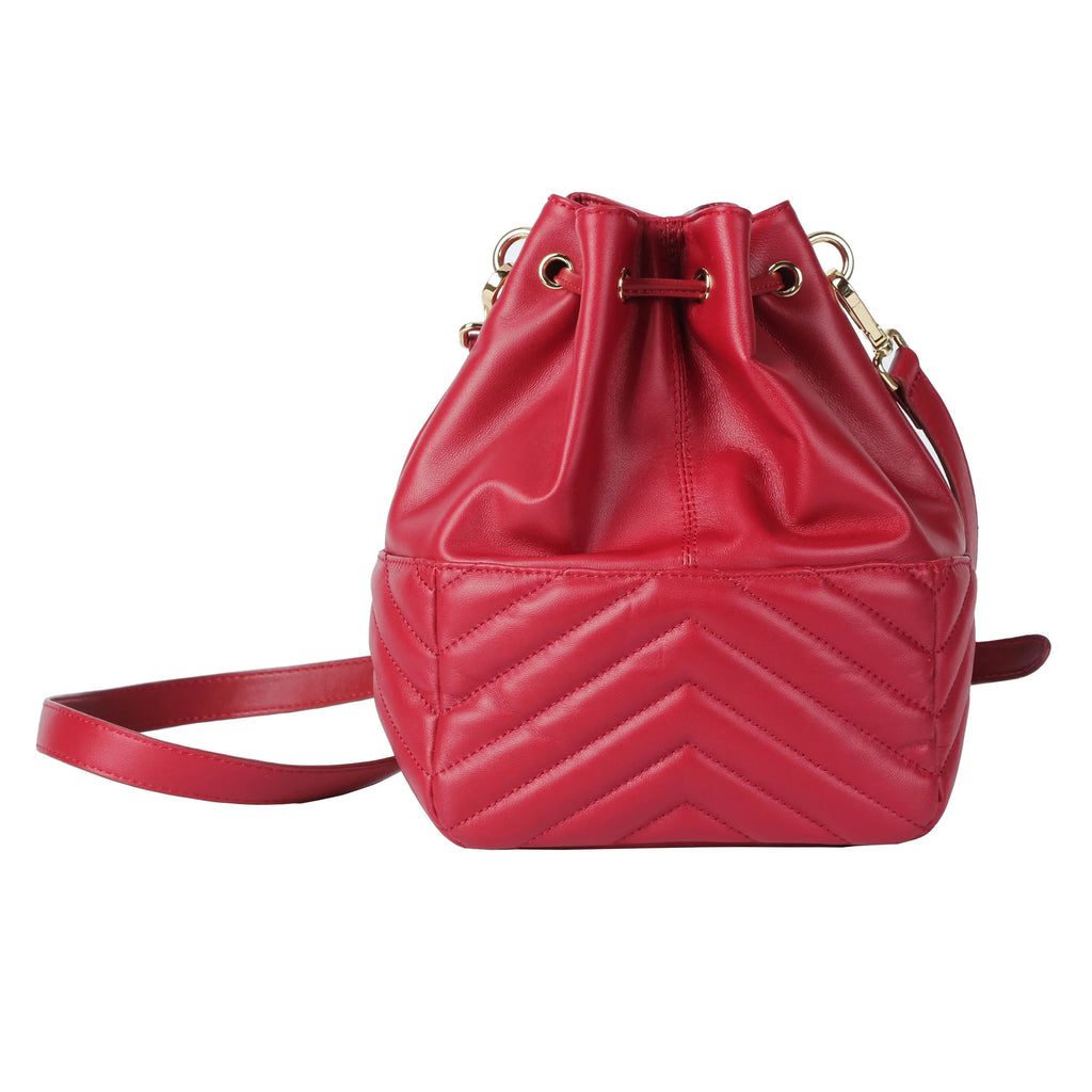 Soft Lambskin Drawstring Bucket Bag